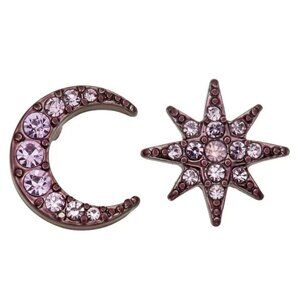 VERA WANG Celestial Purple/Purple Crystal Moon & Star Stud Earrings**NEW!